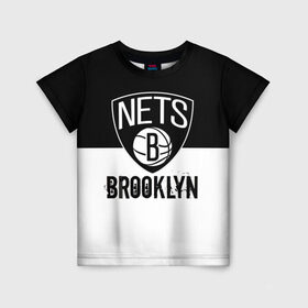 Детская футболка 3D с принтом Бруклирн в Тюмени, 100% гипоаллергенный полиэфир | прямой крой, круглый вырез горловины, длина до линии бедер, чуть спущенное плечо, ткань немного тянется | brooklyn | nba | америка | баскетбол | бруклирн | нба | нью йорк | спорт