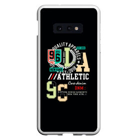 Чехол для Samsung S10E с принтом Athletic в Тюмени, Силикон | Область печати: задняя сторона чехла, без боковых панелей | Тематика изображения на принте: америка | атлетик | винтаж | городской | иностранные | надписи | нью йорк | печать | прикольные | разноцветные | ретро | спорт | стиль | сша | темная | улица | урбан | штаты