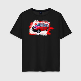 Женская футболка хлопок Oversize с принтом T5 Grange в Тюмени, 100% хлопок | свободный крой, круглый ворот, спущенный рукав, длина до линии бедер
 | grange | redwhite | t5 | volkswagen