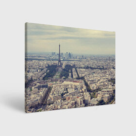 Холст прямоугольный с принтом Париж в Тюмени, 100% ПВХ |  | город | париж | улицы города | франция | эйфелевая башня