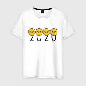 Мужская футболка хлопок с принтом 2020 (Z) в Тюмени, 100% хлопок | прямой крой, круглый вырез горловины, длина до линии бедер, слегка спущенное плечо. | 2020 | 2020 год | 2020год | emoji | smail | smile | the end | апокалипсис | взрыв | год | конец света | мордочка | негатив | рожица | смаил | смайл | улыбка | эмоджи | ядерный взрыв