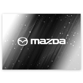 Поздравительная открытка с принтом MAZDA / Мазда в Тюмени, 100% бумага | плотность бумаги 280 г/м2, матовая, на обратной стороне линовка и место для марки
 | auto | logo | mazda | moto | symbol | авто | автомобиль | гонки | знак | лого | логотип | логотипы | мазда | марка | машина | мото | символ | символы