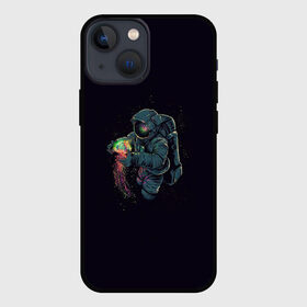 Чехол для iPhone 13 mini с принтом Космонавт в Тюмени,  |  | Тематика изображения на принте: арт | астронавт | звезда | звёзды | инопланетная жизнь | инопланетянин | космонавт | космос | медуза | ночь | рисунок | скафандр