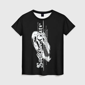 Женская футболка 3D с принтом Врата Штейна / Steins Gate в Тюмени, 100% полиэфир ( синтетическое хлопкоподобное полотно) | прямой крой, круглый вырез горловины, длина до линии бедер | steins gate | аниме | врата штейна | игра | манга | мультсериал