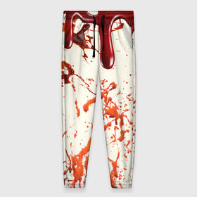 Женские брюки 3D с принтом Стекающая кровь в Тюмени, полиэстер 100% | прямой крой, два кармана без застежек по бокам, с мягкой трикотажной резинкой на поясе и по низу штанин. В поясе для дополнительного комфорта — широкие завязки | Тематика изображения на принте: 2020 | blood | halloween | капли | кровавый | кровь | пятна | следы | стекающая | хэллоуин | хэлоуин