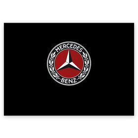 Поздравительная открытка с принтом Значок Mercedes в Тюмени, 100% бумага | плотность бумаги 280 г/м2, матовая, на обратной стороне линовка и место для марки
 | mercedes | значки | лого | машины | мерседес