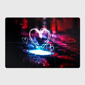 Магнитный плакат 3Х2 с принтом Неоновое сердце в Тюмени, Полимерный материал с магнитным слоем | 6 деталей размером 9*9 см | любовь | неоновое сердце | неоновые сердечки | сердечки | сердце