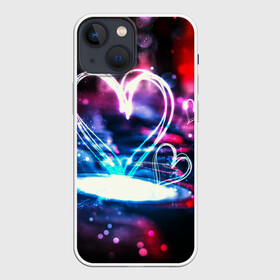 Чехол для iPhone 13 mini с принтом Неоновое сердце в Тюмени,  |  | Тематика изображения на принте: любовь | неоновое сердце | неоновые сердечки | сердечки | сердце