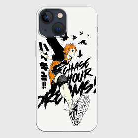 Чехол для iPhone 13 mini с принтом HAIKYUU Chase Your Dreams в Тюмени,  |  | haikyu | haikyuu | hinata shoe | kageyama | karasuno | manga | nekoma | аниме | волейбол | кагеяма тобие | карасуно | манга | некома | тсукешима | хайку | хината шо | шое