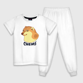 Детская пижама хлопок с принтом Чимс в Тюмени, 100% хлопок |  брюки и футболка прямого кроя, без карманов, на брюках мягкая резинка на поясе и по низу штанин
 | chemps | chems | doge | dogo | дог | доге | доке и чимс | чимс | чимс доге