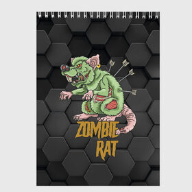 Скетчбук с принтом Zombie Rat в Тюмени, 100% бумага
 | 48 листов, плотность листов — 100 г/м2, плотность картонной обложки — 250 г/м2. Листы скреплены сверху удобной пружинной спиралью | Тематика изображения на принте: blood | diablo | haloween | horror | дьявол | зомби | кости | кровь | мозги | мясо | страшилка | ужасы | хеллоуин | хелоуин