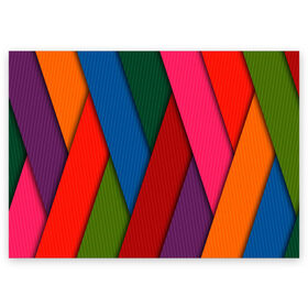 Поздравительная открытка с принтом Разноцветный узор в Тюмени, 100% бумага | плотность бумаги 280 г/м2, матовая, на обратной стороне линовка и место для марки
 | Тематика изображения на принте: линии | полосы | разноцветные линии | разноцветный узор | узор | цвета