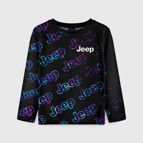 Детский лонгслив 3D с принтом JEEP / Джип в Тюмени, 100% полиэстер | длинные рукава, круглый вырез горловины, полуприлегающий силуэт
 | auto | jeep | logo | moto | symbol | авто | автомобиль | гонки | джип | знак | лого | логотип | логотипы | марка | машина | мото | символ | символы