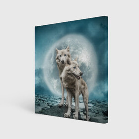 Холст квадратный с принтом Волки альбиносы в Тюмени, 100% ПВХ |  | альбинос | волк | волки | волчата | волчонок | зверь