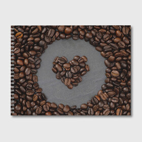 Альбом для рисования с принтом Люблю кофе в Тюмени, 100% бумага
 | матовая бумага, плотность 200 мг. | бариста | зерна | кофе | любитель кофе