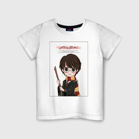 Детская футболка хлопок с принтом Гарри Поттер в Тюмени, 100% хлопок | круглый вырез горловины, полуприлегающий силуэт, длина до линии бедер | harry potter | vdzabma | гарри поттер