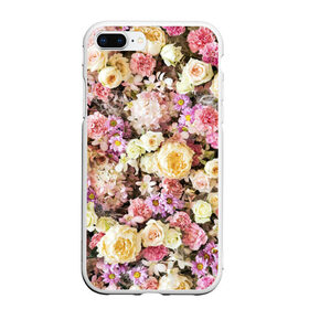Чехол для iPhone 7Plus/8 Plus матовый с принтом Цветочки в Тюмени, Силикон | Область печати: задняя сторона чехла, без боковых панелей | розы | хризантемы. | цветочки | цветочная компазиция | цветы