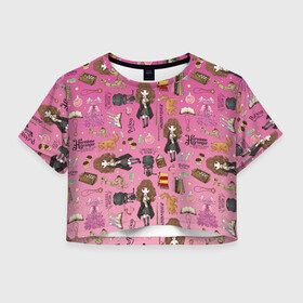 Женская футболка Crop-top 3D с принтом Гермиона в Тюмени, 100% полиэстер | круглая горловина, длина футболки до линии талии, рукава с отворотами | harry potter | hermione granger | vdzabma | гарри поттер | гермиона грейнджер