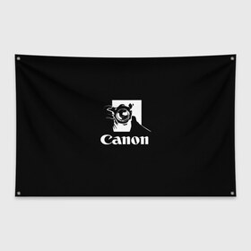 Флаг-баннер с принтом Canon в Тюмени, 100% полиэстер | размер 67 х 109 см, плотность ткани — 95 г/м2; по краям флага есть четыре люверса для крепления | canon | кэнон | линза | снимок | фото | фотоаппарат | фотограф | фотографер | фотография | фоточки