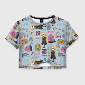 Женская футболка Crop-top 3D с принтом Луна в Тюмени, 100% полиэстер | круглая горловина, длина футболки до линии талии, рукава с отворотами | harry potter | luna lovegood | vdzabma | гарри поттер | луна лавгуд | полумна лавгуд
