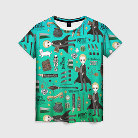 Женская футболка 3D с принтом Драко в Тюмени, 100% полиэфир ( синтетическое хлопкоподобное полотно) | прямой крой, круглый вырез горловины, длина до линии бедер | draco malfoy | harry potter | vdzabma | гарри поттер | драко малфой | дрейко малфой