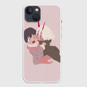 Чехол для iPhone 13 с принтом ZERO TWO AND HIRO CUTE в Тюмени,  |  | anime | children | kiss | waifu | zero two | аниме | аска | вайфу | герой | дети | евангелион | зеро ту | любимый во франксе | манга | отаку | поцелуй | хиро