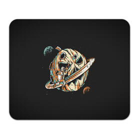 Коврик для мышки прямоугольный с принтом Halloween in Cosmos в Тюмени, натуральный каучук | размер 230 х 185 мм; запечатка лицевой стороны | cosmos | день космонавтики | звезды | космонавт | космос | луна | небо | орбита | тыква | хеллоуин | юрий гагарин
