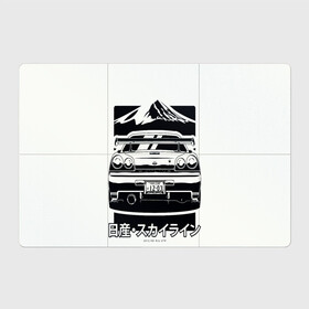 Магнитный плакат 3Х2 с принтом Skyline R 34 в Тюмени, Полимерный материал с магнитным слоем | 6 деталей размером 9*9 см | car | need for speed | nissan | r 34 | skyline | автомобиль | гора | дрифт | ниссан | скайлайн | тачка | форсаж