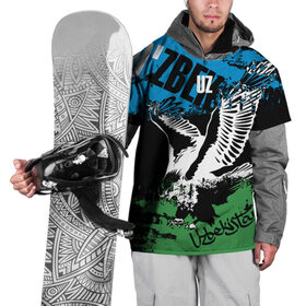 Накидка на куртку 3D с принтом Узбекистан в Тюмени, 100% полиэстер |  | eagle | flag | raster | republic | uzbekistan | орел | растр | республика | узбекистан | флаг