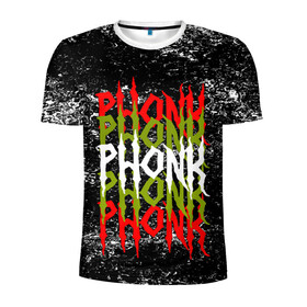 Мужская футболка 3D спортивная с принтом PHONK в Тюмени, 100% полиэстер с улучшенными характеристиками | приталенный силуэт, круглая горловина, широкие плечи, сужается к линии бедра | drift | memphis | music | phonk | phonk drift | phonk drift music | phonk edition | phonk mix | phonk music | phonk radio | phonk remix | trap | музыка для дрифта | пхонк | фонк | фонк дрифт | фонк рэп