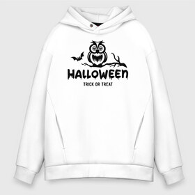 Мужское худи Oversize хлопок с принтом Halloween в Тюмени, френч-терри — 70% хлопок, 30% полиэстер. Мягкий теплый начес внутри —100% хлопок | боковые карманы, эластичные манжеты и нижняя кромка, капюшон на магнитной кнопке | Тематика изображения на принте: 31 октября | halloween | halowen | ведьма | день всех святых | джек | костюм | кровь | лого | монстр | надпись | праздник | приведение | призрак | светильник | символ | страшная | тыква | ужасы | хеллоуин | хеллуин