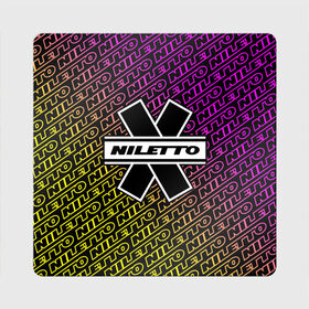 Магнит виниловый Квадрат с принтом НИЛЕТТО / Niletto в Тюмени, полимерный материал с магнитным слоем | размер 9*9 см, закругленные углы | hip | hop | logo | music | nileto | niletto | rap | знак | лого | логотип | логотипы | любимка | музыка | музыкант | нилето | нилетто | рэп | символ | символы | хип | хоп