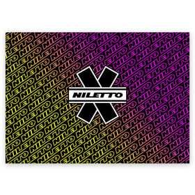 Поздравительная открытка с принтом НИЛЕТТО / Niletto в Тюмени, 100% бумага | плотность бумаги 280 г/м2, матовая, на обратной стороне линовка и место для марки
 | Тематика изображения на принте: hip | hop | logo | music | nileto | niletto | rap | знак | лого | логотип | логотипы | любимка | музыка | музыкант | нилето | нилетто | рэп | символ | символы | хип | хоп