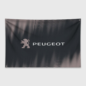 Флаг-баннер с принтом PEUGEOT Пежо в Тюмени, 100% полиэстер | размер 67 х 109 см, плотность ткани — 95 г/м2; по краям флага есть четыре люверса для крепления | Тематика изображения на принте: 
