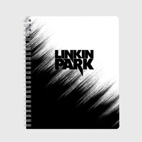 Тетрадь с принтом Linkin Park в Тюмени, 100% бумага | 48 листов, плотность листов — 60 г/м2, плотность картонной обложки — 250 г/м2. Листы скреплены сбоку удобной пружинной спиралью. Уголки страниц и обложки скругленные. Цвет линий — светло-серый
 | linkin park | music | rok | брэд делсон | гитара | джо хан | кайл кристнер | линкин парк | майк шинода | марк уэйкфилд | музыка | роб бурдон | рок | феникс фаррелл | честер беннингтон