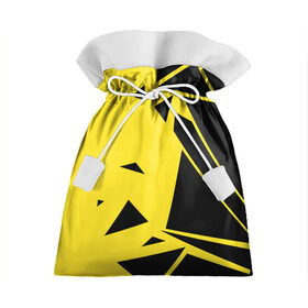 Подарочный 3D мешок с принтом Осколки в Тюмени, 100% полиэстер | Размер: 29*39 см | Тематика изображения на принте: абстракция | геометрия | два цвета | желтое | желтый | куски | кусочки | минимализм | осколки | разрешение | ромб | треугольник | фигуры | черный