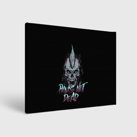 Холст прямоугольный с принтом PUNKS NOT DEAD в Тюмени, 100% ПВХ |  | anarchy | dead | musick | punk | rock | skull | анархия | музыка | панк | рок | череп