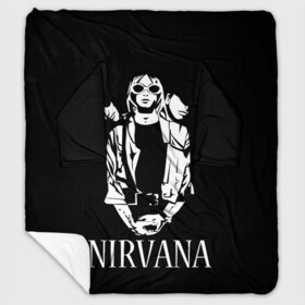 Плед с рукавами с принтом NIRVANA в Тюмени, 100% полиэстер | Закругленные углы, все края обработаны. Ткань не мнется и не растягивается. Размер 170*145 | grange | kobain | kurt | music | nirvana | punk | rock | usa | гранж | кобэйн | курт | нирвана | панк | рок