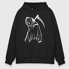 Мужское худи Oversize хлопок с принтом Halloween в Тюмени, френч-терри — 70% хлопок, 30% полиэстер. Мягкий теплый начес внутри —100% хлопок | боковые карманы, эластичные манжеты и нижняя кромка, капюшон на магнитной кнопке | Тематика изображения на принте: 31 октября | halloween | halowen | ведьма | день всех святых | джек | костюм | кровь | лого | монстр | надпись | праздник | приведение | призрак | светильник | символ | страшная | тыква | ужасы | хеллоуин | хеллуин