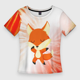 Женская футболка 3D Slim с принтом ЛИСИЧКА  FOXY в Тюмени,  |  | animals | fox | foxes | foxy | ginger | животные | лис | лиса | лисенок | лисий | лисица | лисицы | лисичка | лисички | лисы | лисята | оранжевый