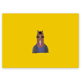 Поздравительная открытка с принтом Конь БоДжек в Тюмени, 100% бумага | плотность бумаги 280 г/м2, матовая, на обратной стороне линовка и место для марки
 | Тематика изображения на принте: bojack horseman | бо | бо джек | говорящий конь | джек | диана | кентавр | кони | конь | конь бо джек | мистер подхвост | мульт | мультфильм | тодд