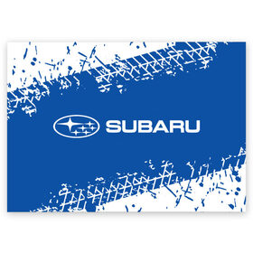 Поздравительная открытка с принтом SUBARU / Субару в Тюмени, 100% бумага | плотность бумаги 280 г/м2, матовая, на обратной стороне линовка и место для марки
 | auto | logo | moto | subaru | symbol | авто | автомобиль | гонки | знак | лого | логотип | логотипы | марка | машина | мото | символ | символы | субару