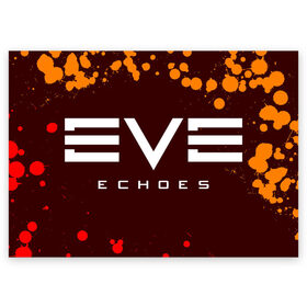 Поздравительная открытка с принтом EVE ECHOES / ИВ ЭХО в Тюмени, 100% бумага | плотность бумаги 280 г/м2, матовая, на обратной стороне линовка и место для марки
 | echo | echoes | eve | game | games | logo | online | space | ев онлайн | ев эхо | еве | ив онлайн | ив эхо | игра | игры | космос | лого | логотип | логотипы | онлайн | символ | символы | эхо | эхос