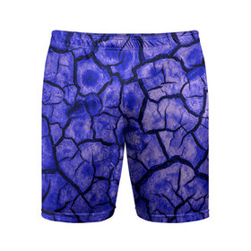 Мужские шорты спортивные с принтом Cracks в Тюмени,  |  | abstraction | cracks | dry | ground | purple | texture | абстракция | земля | сухой | текстура | трещины | фиолетовый