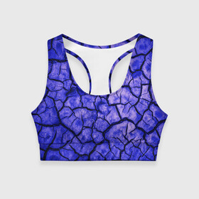 Женский спортивный топ 3D с принтом Cracks в Тюмени, 82% полиэстер, 18% спандекс Ткань безопасна для здоровья, позволяет коже дышать, не мнется и не растягивается |  | abstraction | cracks | dry | ground | purple | texture | абстракция | земля | сухой | текстура | трещины | фиолетовый