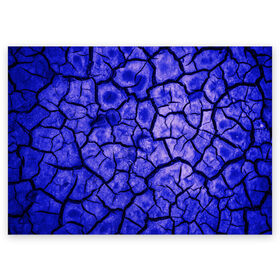 Поздравительная открытка с принтом Cracks в Тюмени, 100% бумага | плотность бумаги 280 г/м2, матовая, на обратной стороне линовка и место для марки
 | Тематика изображения на принте: abstraction | cracks | dry | ground | purple | texture | абстракция | земля | сухой | текстура | трещины | фиолетовый