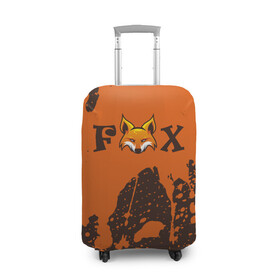 Чехол для чемодана 3D с принтом FOX в Тюмени, 86% полиэфир, 14% спандекс | двустороннее нанесение принта, прорези для ручек и колес | animals | fox | foxes | foxy | ginger | животные | лис | лиса | лисенок | лисий | лисица | лисицы | лисичка | лисички | лисы | лисята | оранжевый