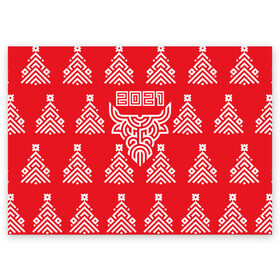 Поздравительная открытка с принтом Бык 21 в Тюмени, 100% бумага | плотность бумаги 280 г/м2, матовая, на обратной стороне линовка и место для марки
 | Тематика изображения на принте: 