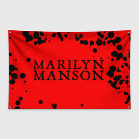 Флаг-баннер с принтом MARILYN MANSON М МЭНСОН в Тюмени, 100% полиэстер | размер 67 х 109 см, плотность ткани — 95 г/м2; по краям флага есть четыре люверса для крепления | 