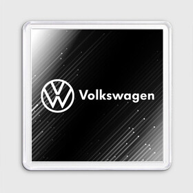 Магнит 55*55 с принтом VOLKSWAGEN / Фольксваген в Тюмени, Пластик | Размер: 65*65 мм; Размер печати: 55*55 мм | Тематика изображения на принте: auto | logo | moto | symbol | volkswagen | авто | автомобиль | гонки | знак | лого | логотип | логотипы | марка | машина | мото | символ | символы | фольксваген